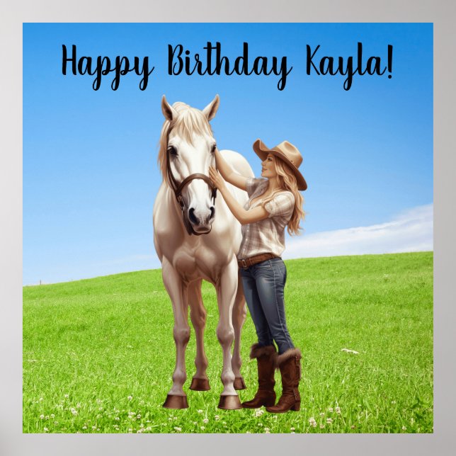Horse Girl Birthday Celebration Special Message  Poster (Front)
