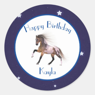 Horse Girl Classic Round Sticker