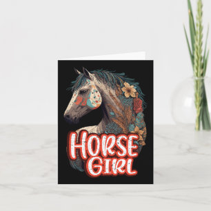 Horse Girl Equestrian Portrait Western Horseback R Card