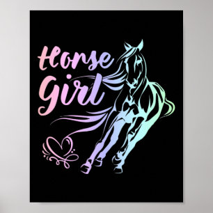 Horse Girl Equestrian Rider Horse Lover Horseback Poster