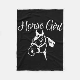 Horse Girl Equestrian Rider Saying Horseback Ridin Fleece Blanket