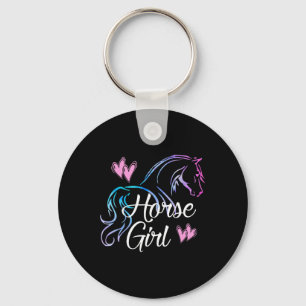 Horse Girl Equestrian Rider Teen Tween Kid Women H Keychain