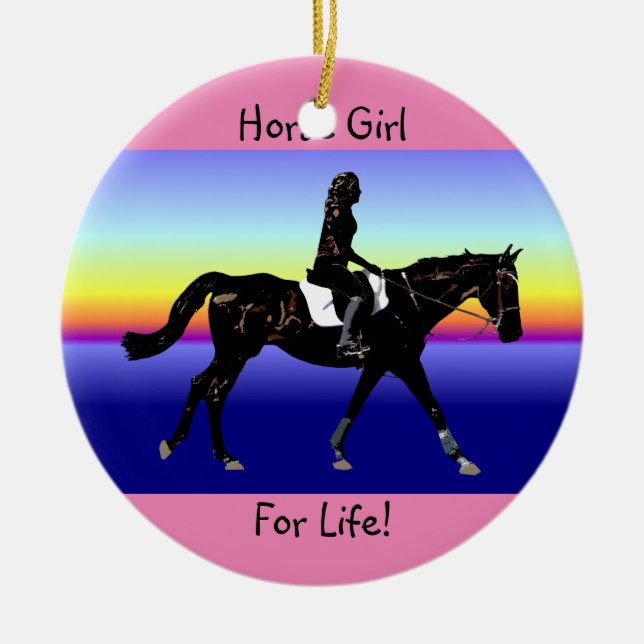Horse Girl For Life! Ceramic Ornament (Front)