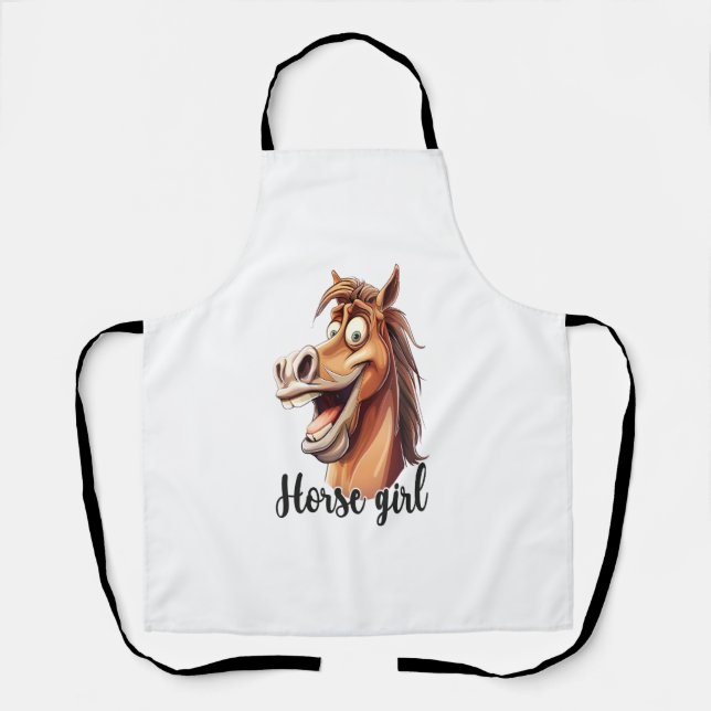 Horse Girl Funny Horse Apron (Front)