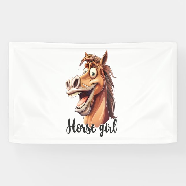 Horse Girl Funny Horse Banner (Horizontal)