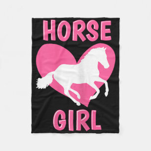 Horse Girl Horseback Riding Equestrian Horse Lover Fleece Blanket