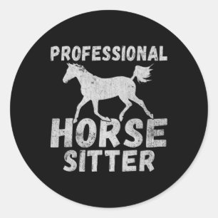 Horse Girl Horseback Riding Pony Horsescute Ss Cut Classic Round Sticker