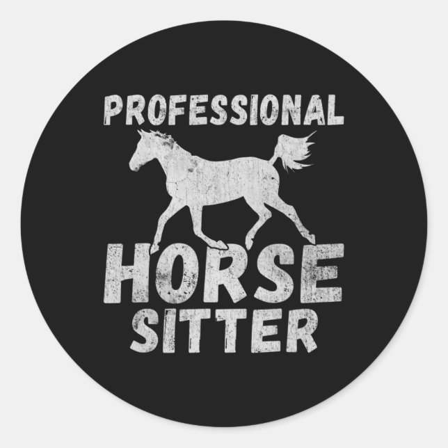Horse Girl Horseback Riding Pony Horsescute Ss Cut Classic Round Sticker (Front)