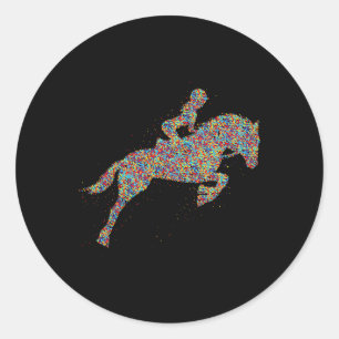 Horse Girl Horseback Riding Women Classic Round Sticker