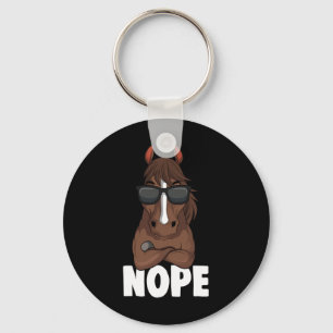 Horse Girl Nope Women Horseback Riding Keychain