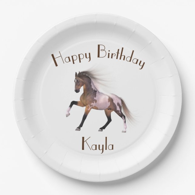 Horse Girl Paper Plate (Front)