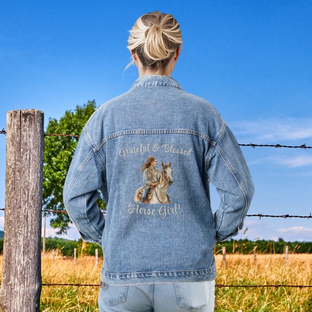 Horse Girl Personalize Jean Denim Jacket (Creator Uploaded)