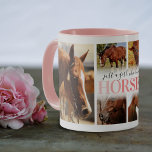 Horse Girl Photo Collage Mug<br><div class="desc">Personalized equestrian mug featuring a 6 photo collage template of your pet horse, and the saying "just a girl who loves horses".</div>