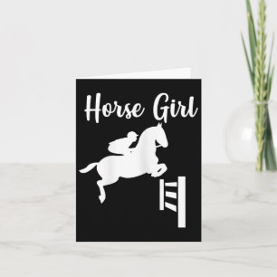 Horse Girl Show Jumping Horseback Riding Equestria Card