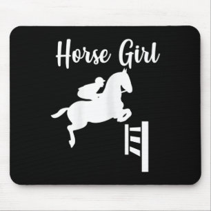 Horse Girl Show Jumping Horseback Riding Equestria Mouse Pad