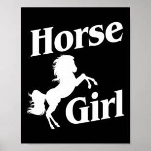Horse Girl T Shirt Women Equestrian Horseback Ridi Poster