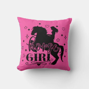 Horse Girl Throw Pillow