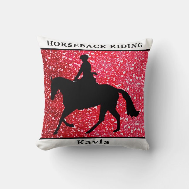 Horse Girl Throw Pillow (Front)