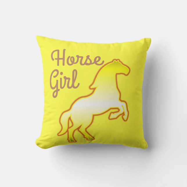 Horse Girl Throw Pillows (Front)
