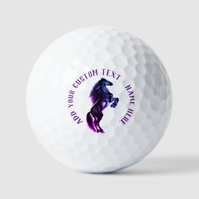 Horse Golf Balls Stamp with Custom Your Text Name (Front)