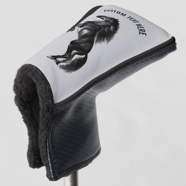 Horse Golf Head Cover Custom Text - Choose Colours (3/4 Front)