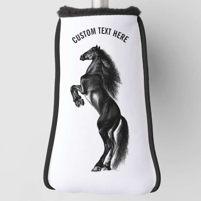 Horse Golf Head Cover Gift with Custom Text (Rotate 90)