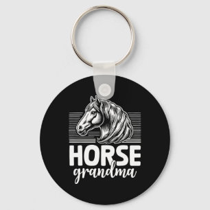 Horse Grandma Horseback Riding Grandmother Horses  Keychain