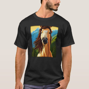 Horse graphic animal motif riding a with print hor T-Shirt