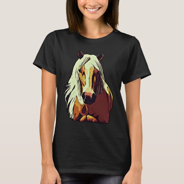 Horse graphic animal motif riding a with print hor T-Shirt (Front)