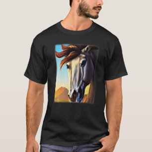 Horse graphic design animal motif riding a with pr T-Shirt