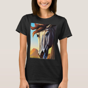 Horse graphic design animal motif riding a with pr T-Shirt