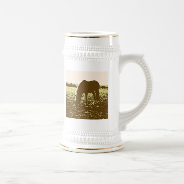 Horse Grazing Pop Art Beer Stein (Right)