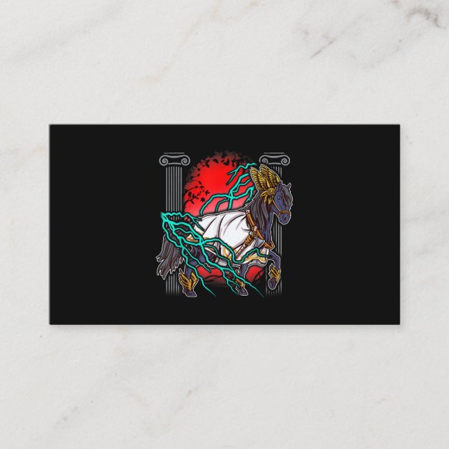 Horse Greek Myths Zeus Ancient Gods Equine Lightni Business Card (Front)