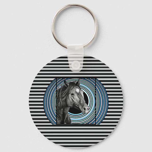 Horse Hand Drawn Art  Keychain (Front)