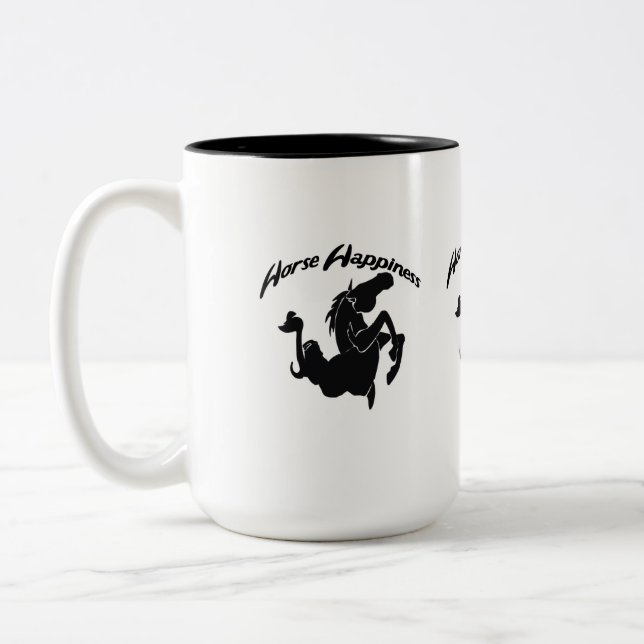 Horse Happiness Two-Tone Coffee Mug (Left)