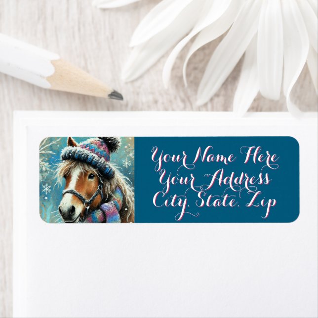 Horse Hat Scarf Snowflakes Personalized Christmas (Insitu)