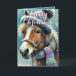 Horse Hat Scarf Snowflakes Personalized Christmas Card<br><div class="desc">Horse Hat Scarf Snowflakes</div>