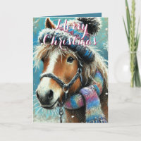 Horse Hat Scarf Snowflakes Personalized Christmas