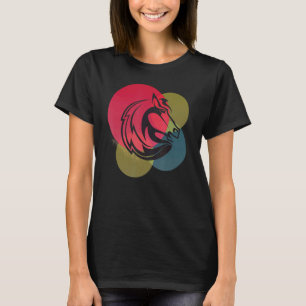 Horse Head Abstract Colourful Minimalist Design T-Shirt