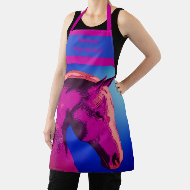 Horse Head Abstract Colours  Personalized Apron (Insitu)