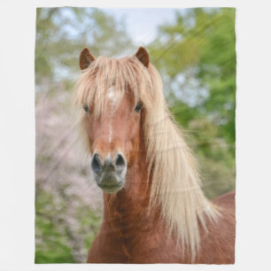 Horse Head Aegidienberger cross Icelandic and Paso Fleece Blanket