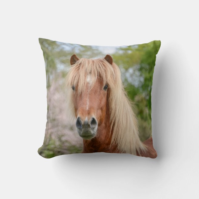 Horse Head Aegidienberger cross Icelandic and Paso Throw Pillow (Front)