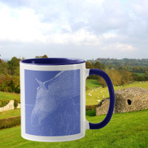 Horse Head Blue and White Art Profile Portrait