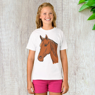 Horse Head Brown Farm Animal T-Shirt