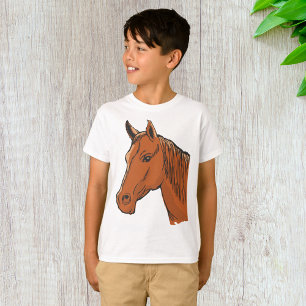 Horse Head Brown Farm Animal T-Shirt