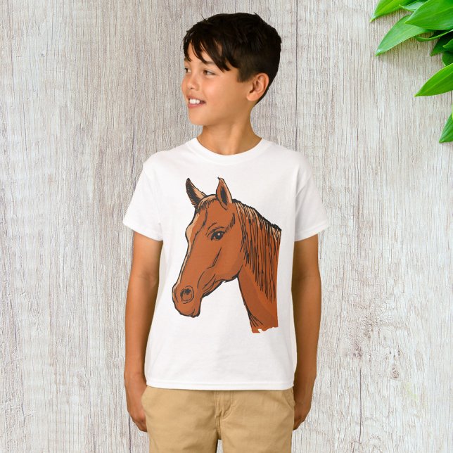 Horse Head Brown Farm Animal T-Shirt (Creator Uploaded)