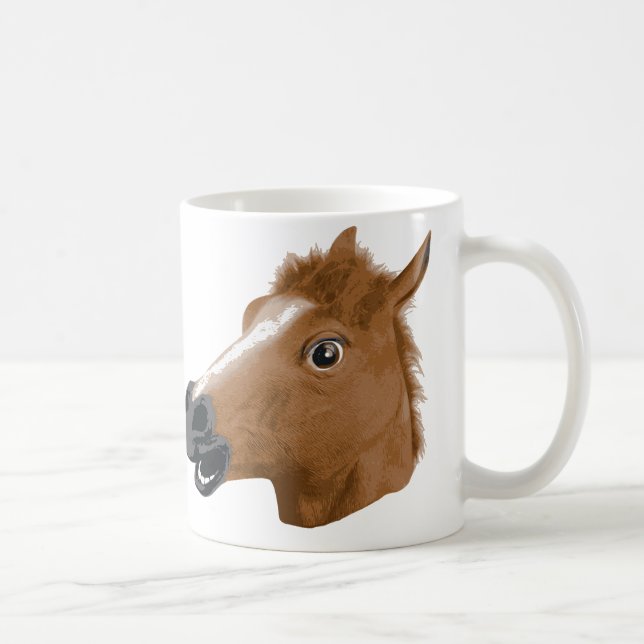 Horse Head Creepy Mask Coffee Mug (Right)