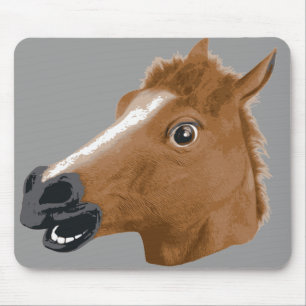 Horse Head Creepy Mask Mouse Pad