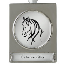 Horse Head on Silver Name and Year