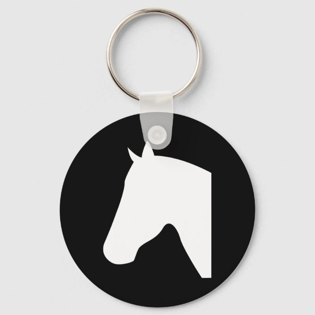 Horse Head Silhouettes1  Keychain (Front)
